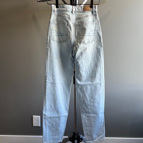 American Eagle Highest Rise Baggy Straight Size 0 Regular - Picture 2 of 9
